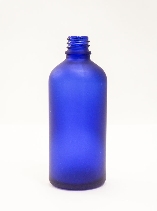 Blauglasflasche mattiert 100ml DIN 18 - Felslindenhof Naturprodukte